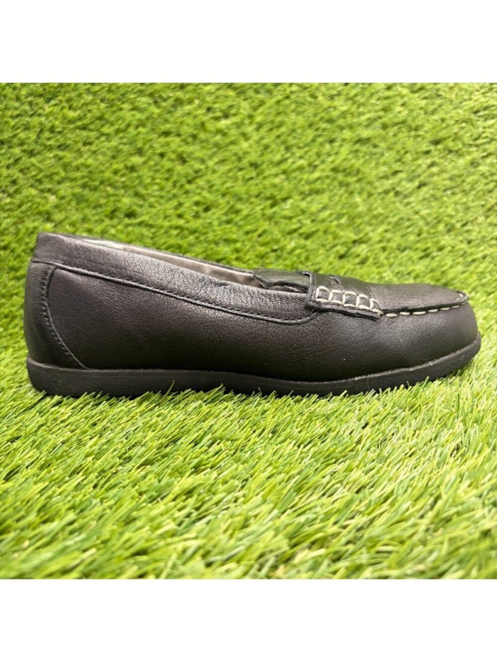 Rockport Top Shore Womens Size 7.5 Black Casual Steel Toe Loafer Flats Shoes